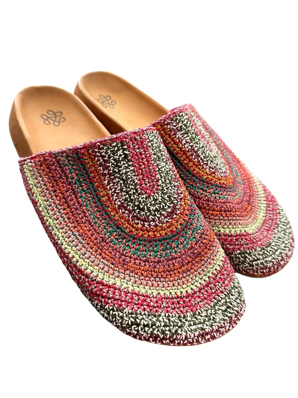 The Sak Bolinas Handwoven Multicolor Sunset Stripe Colorway Crochet Mules 10 - Picture 5 of 11